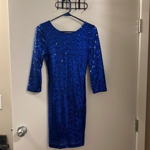 Blue sequin dress